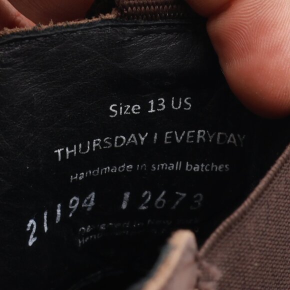 Thursday Everyday Boots Legend Chelsea Men's 13 Brown Leather Boots Pull On - Picture 3 of 10